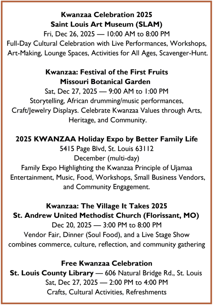 2025 Kwanzaa Events in Greater St. Louis area